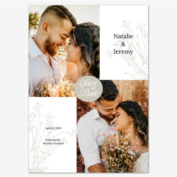Wildflower Save the Date Personalized Card - 55656D