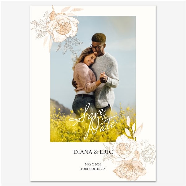 Flowers of Affection Save the Date Personalized Card - 55657D