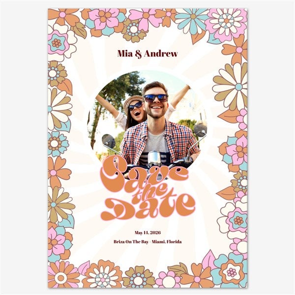 Groovy Love Save the Date Personalized Card - 55665D