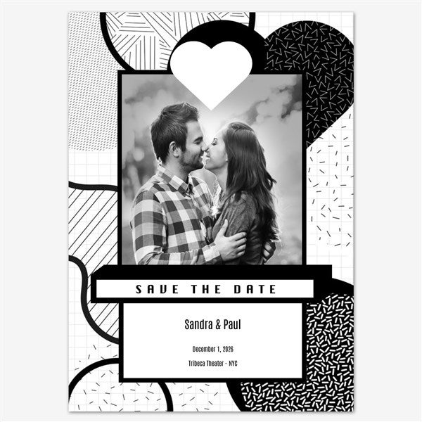 Graphic Monochrome Save the Date Personalized Card - 55674D