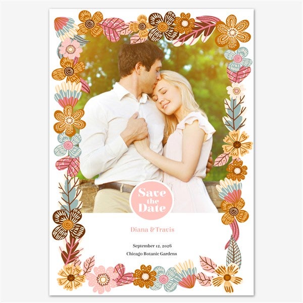 Joyful Blossoms Save the Date Personalized Card - 55677D