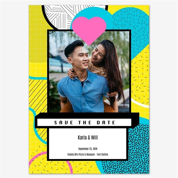 Dotted Hearts Save the Date Personalized Card - 55680D