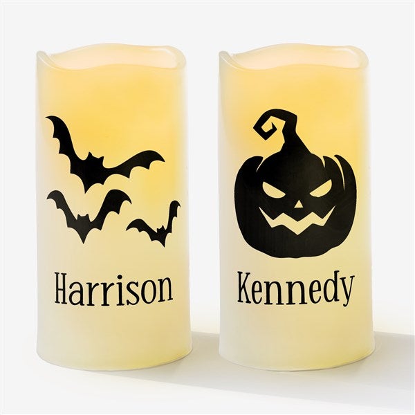 Halloween Personalized Vinyl Flameless LED Candle  - 55834