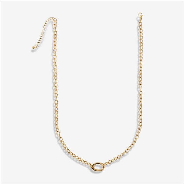 Cable Chain Charm Clasp Necklace in Gold  - 55853