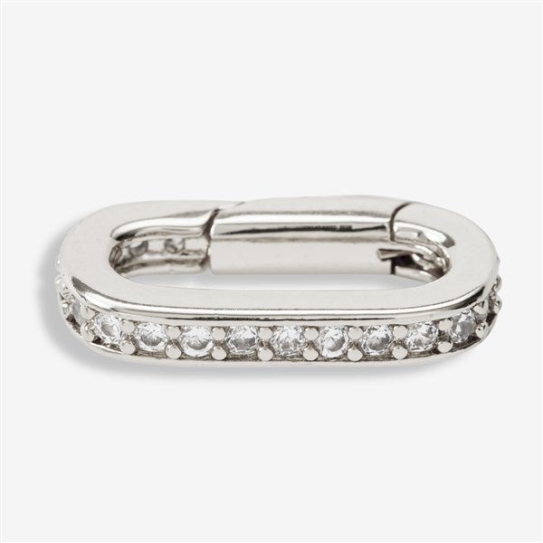 Pave Jeweled Charm Clasp in Silver  - 55859