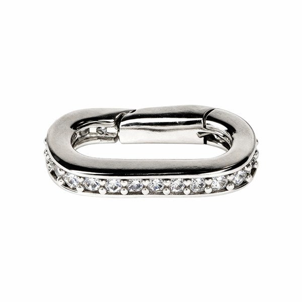 Pave Jeweled Charm Clasp in Silver  - 55859