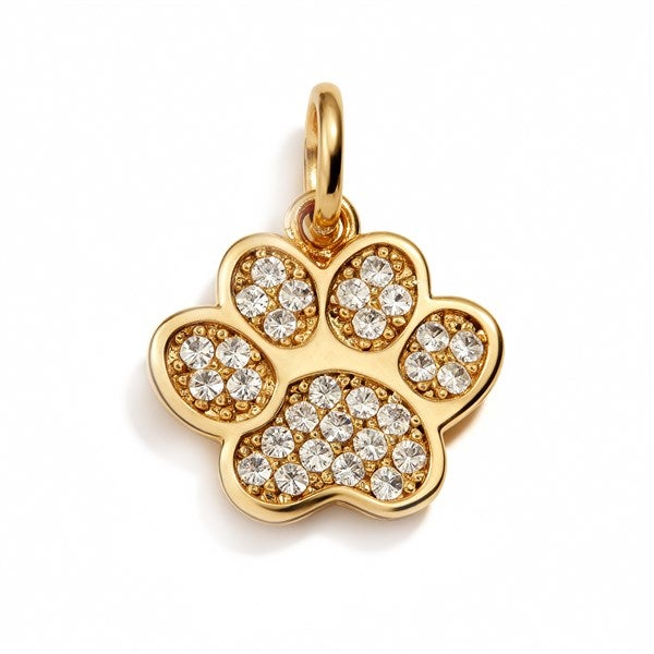 Jeweled Paw Print Charm - 55865