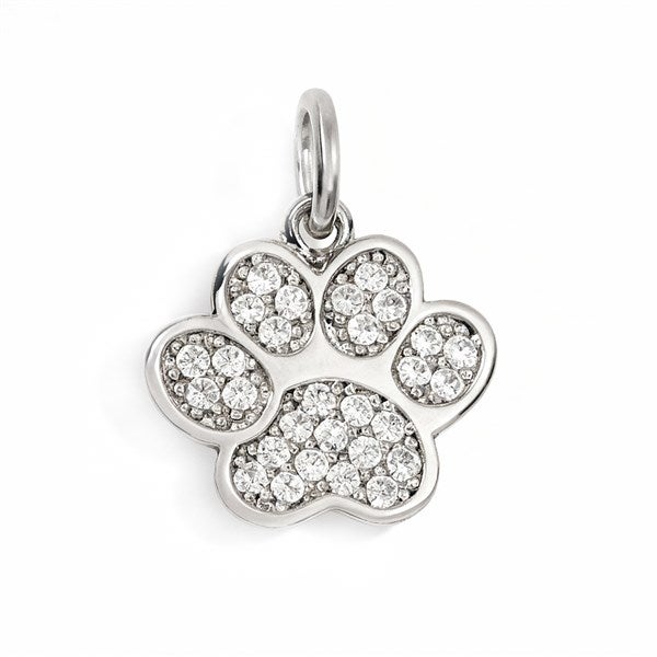 Jeweled Paw Print Charm - 55865