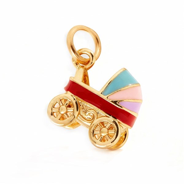 Enamel Baby Carriage Charm - 55868