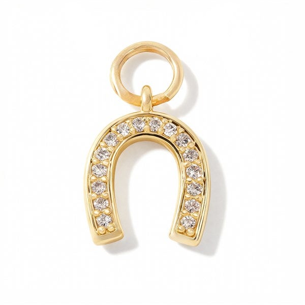 Kittenish Jeweled Horseshoe Charm - 55872
