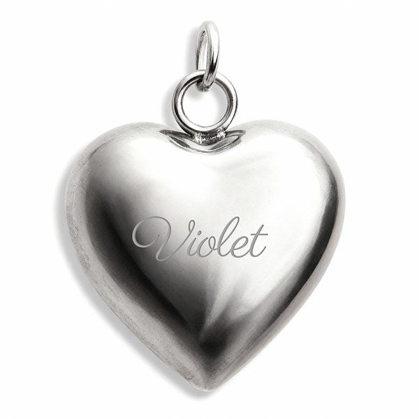 Engraved Puffy Heart Charm - 55874
