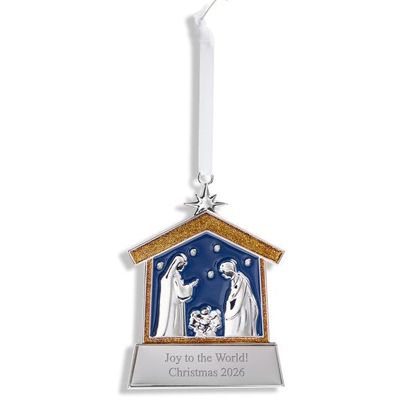 Engraved Nativity Manger Ornament - 55899