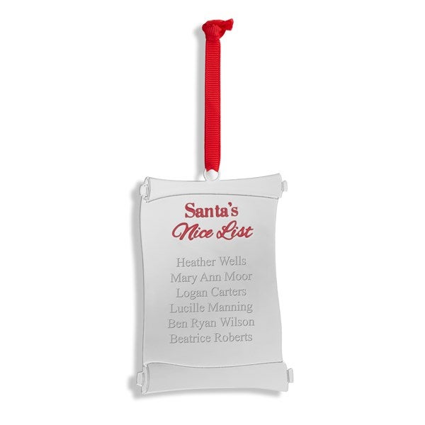 Engraved Santa's List Ornament - 55904