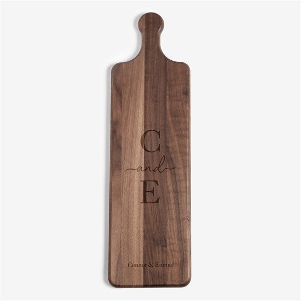 Paired Initial Personalized Walnut Paddle Serving Board  - 56234