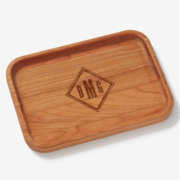 Diamond Mark Engraved Wooden Valet Tray  - 56351