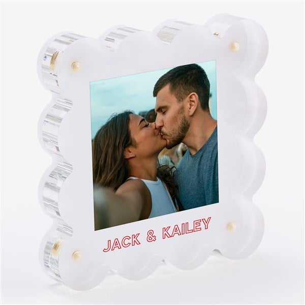 Scalloped Elegance Personalized Mini Acrylic Frame  - 56367