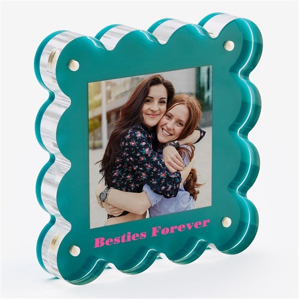 Scalloped Elegance Personalized Mini Acrylic Frame  - 56367