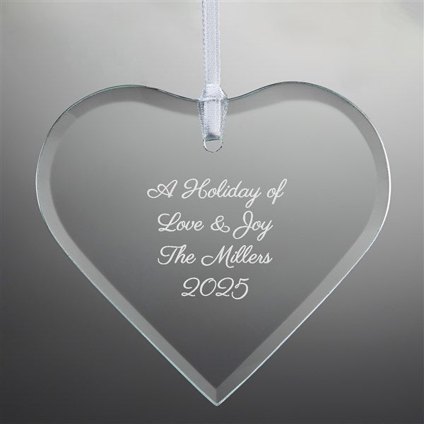 Engraved Glass Heart Ornament   - 56386