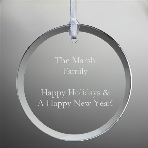 Engraved Round Glass Ornament    - 56387
