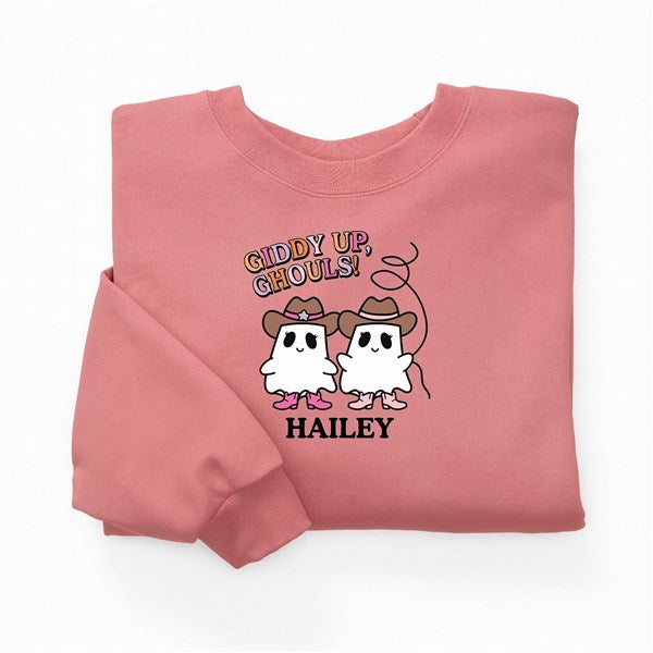 Kittenish Personalized Pinkoween Giddy Up Ghouls Sweatshirts - 56399