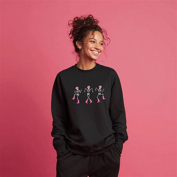 Kittenish Personalized Pinkoween Dancing Skeletons Sweatshirts - 56401