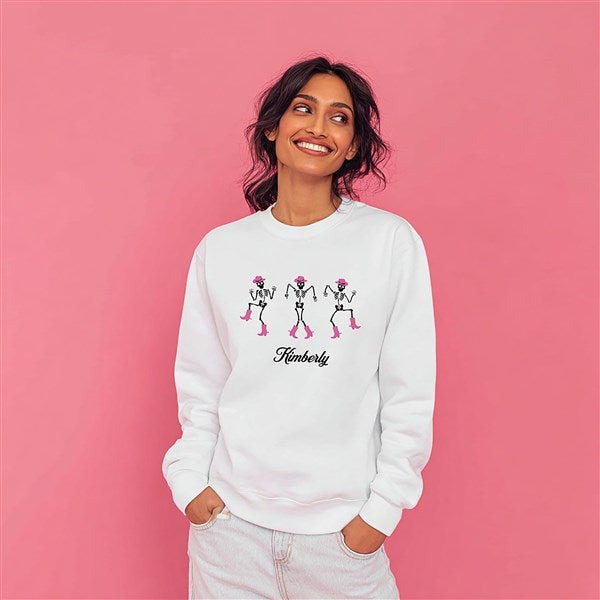 Kittenish Personalized Pinkoween Dancing Skeletons Sweatshirts - 56401