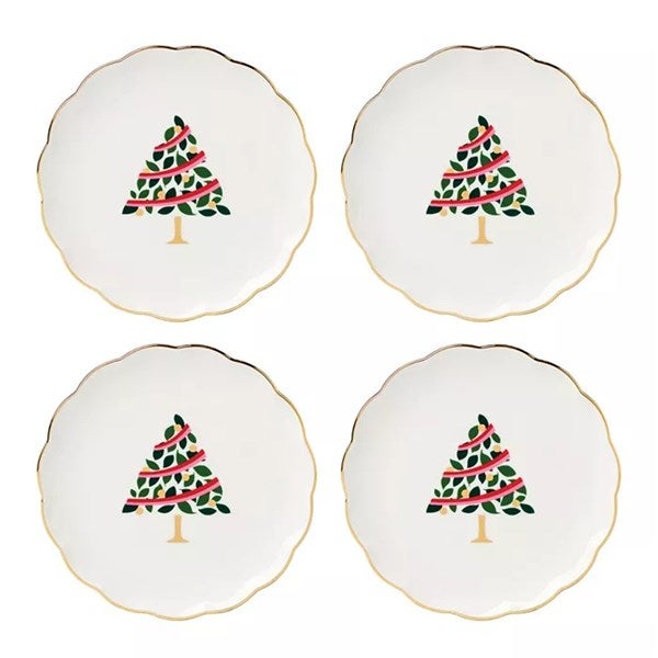 kate spade new york Evergreen Scalloped Small Plates, Set of 4    - 56506
