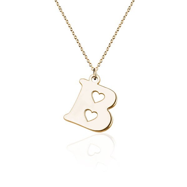 Initial Cut-Out Heart Necklace - 56518