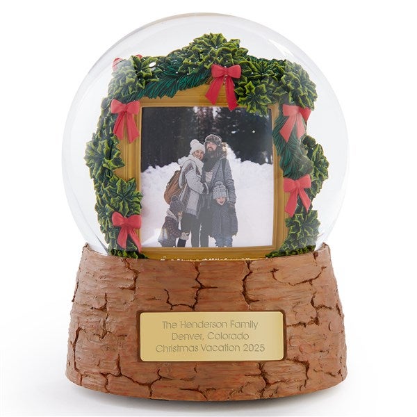 Engraved Holiday Photo Snow Globe - 56525