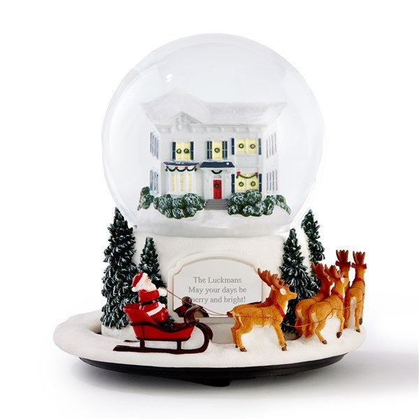 Engraved Santa's Visit Multi-Function Snow Globe  - 56527