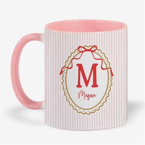 Kittenish Personalized Striped Initial Mugs - 56580