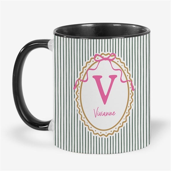 Kittenish Personalized Striped Initial Mugs - 56580