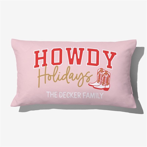 Kittenish Personalized Holiday Lumbar Velvet Pillow - 56613