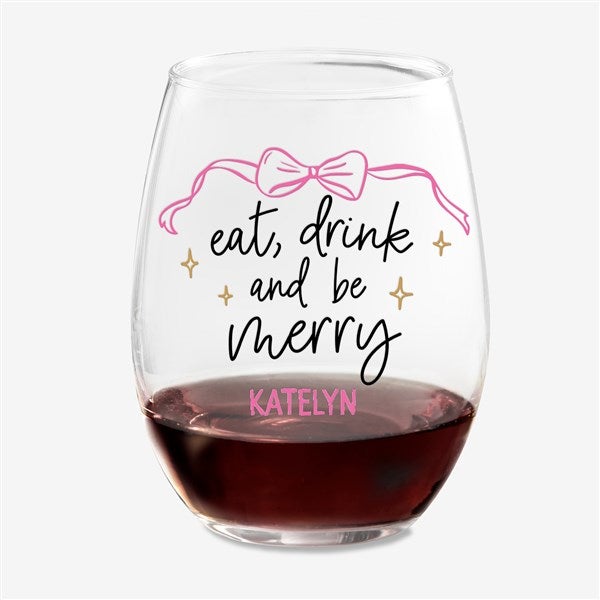 Kittenish Personalized Holiday Spirits Wine Glass Collection - 56615