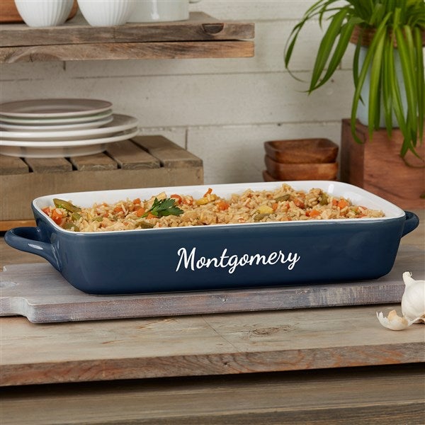 Engraved Ceramic Casserole Baking Dish - 56618