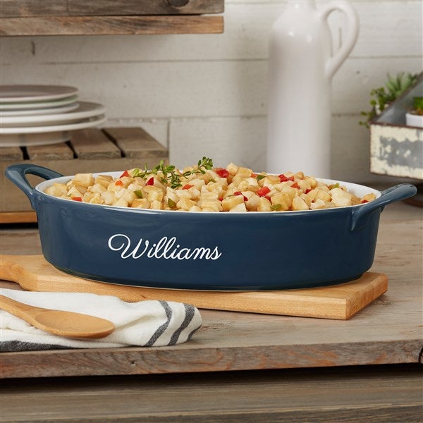 Engraved Ceramic Oval Baking Dish - 56622
