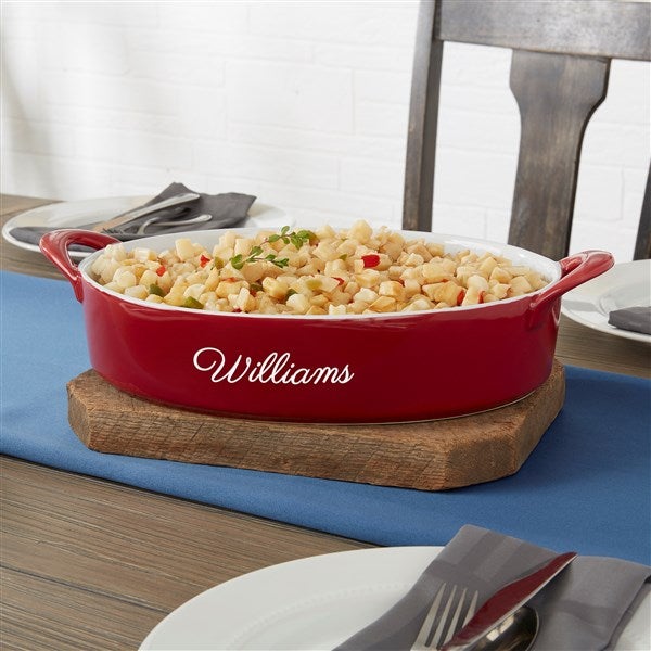 Engraved Ceramic Oval Baking Dish - 56622