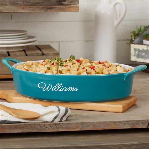 Engraved Ceramic Oval Baking Dish - 56622