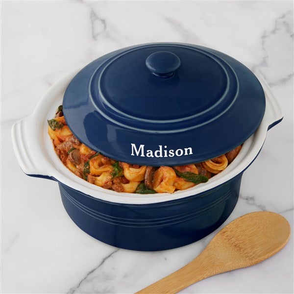 Engraved Round Casserole Dish With Lid  - 56625