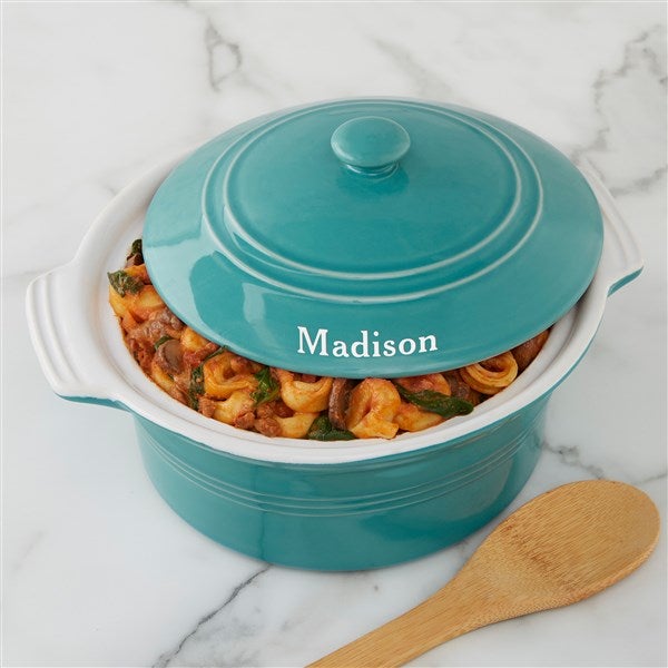 Engraved Round Casserole Dish With Lid  - 56625