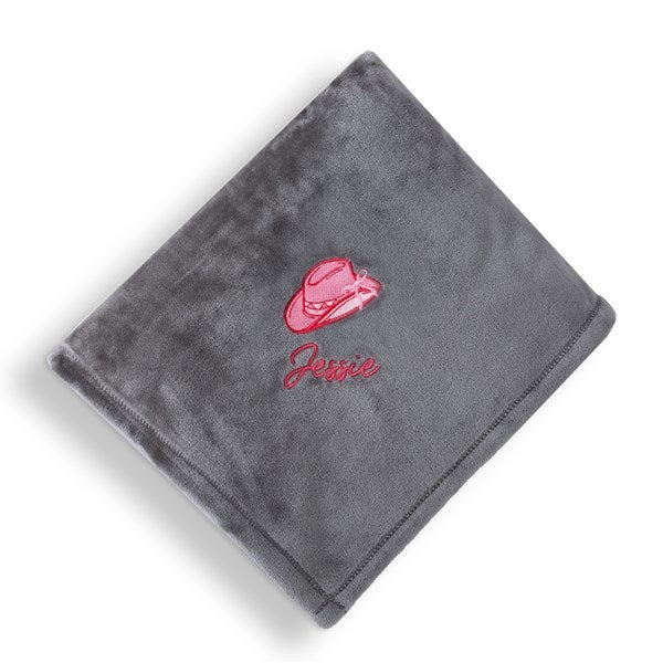 Kittenish Embroidered Western Icon Fleece Blanket - 56627