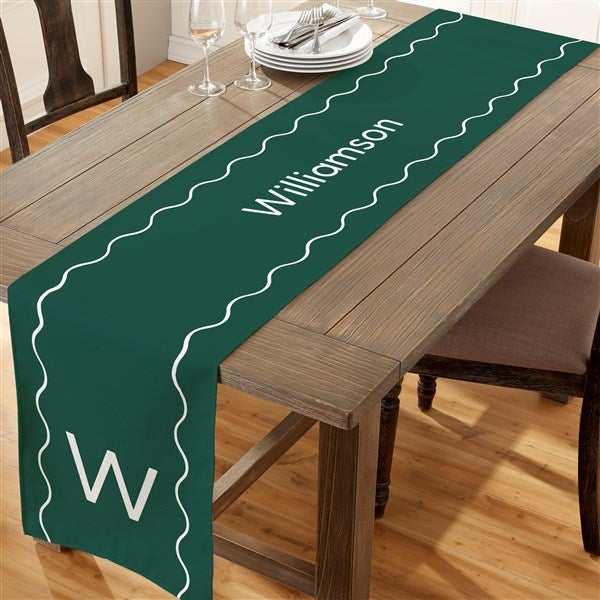 Scalloped Accent Personalized Table Runner  - 56648