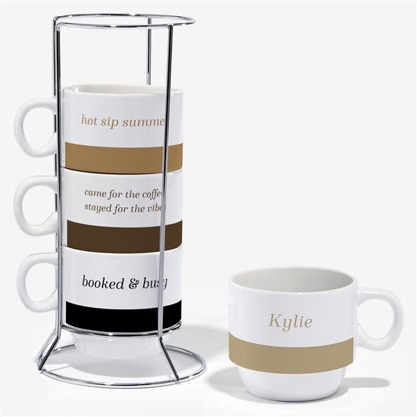 Write Your Own Personalized 6oz Stackable Mug Set of 4 - 56829