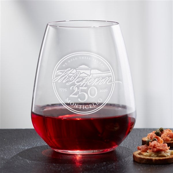 United States 250th Birthday Luigi Bormioli® Personalized Wine Glass Collection  - 57032