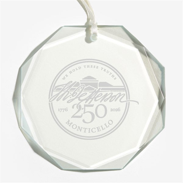 United States 250th Birthday Premium Glass Octagon Engraved Ornament - 57035