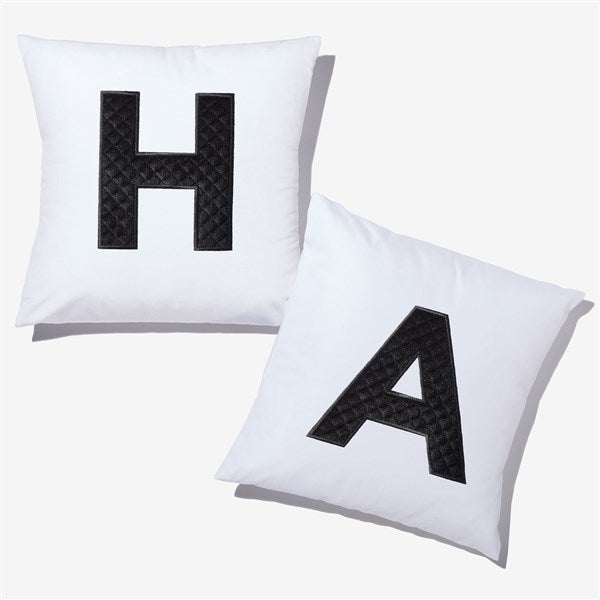 Black Quilted Initial Applique Throw Pillow by Jessie James Decker - 57280