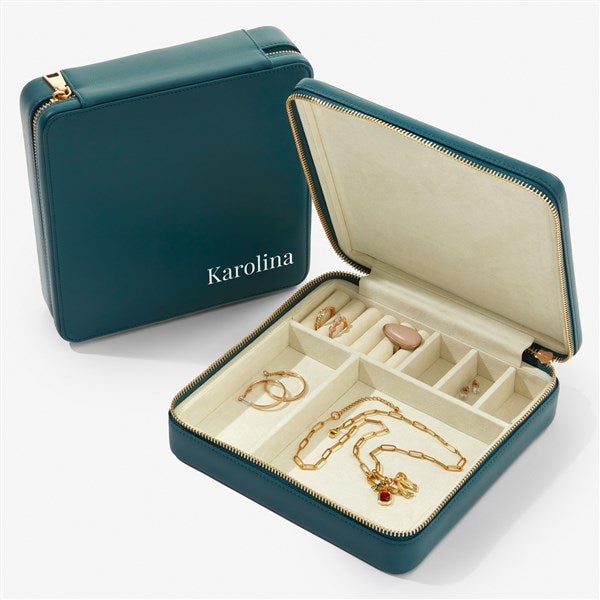 Yours Truly Personalized Leatherette Large Square Jewelry Case  - 57456