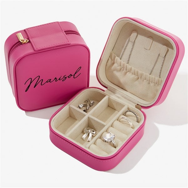 Yours Truly Personalized Small Leatherette Travel Jewelry Case  - 57460