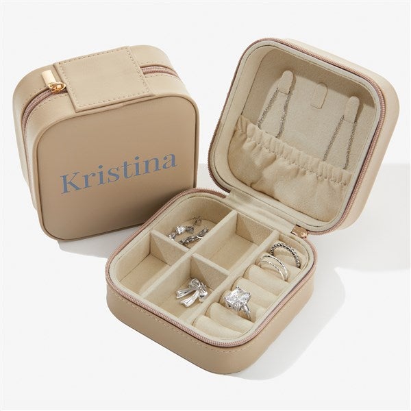 Yours Truly Personalized Small Leatherette Travel Jewelry Case  - 57460