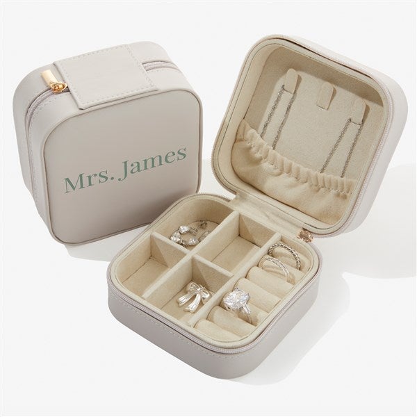 Yours Truly Personalized Small Leatherette Travel Jewelry Case  - 57460